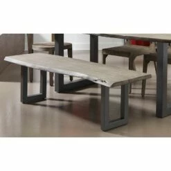 Yukon Live Edge Dining Bench Gray - Treasure Trove Accents -Ottomans Official Shop unnamed file 3646