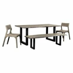 Yukon Live Edge Dining Bench Gray - Treasure Trove Accents -Ottomans Official Shop unnamed file 3648