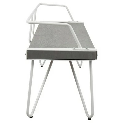 Stefani Industrial Dining, Entryway Bench - White - Lumisource 3 Stefani Industrial Dining, Entryway Bench - White - Lumisource