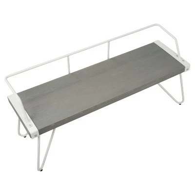 Stefani Industrial Dining, Entryway Bench - White - Lumisource 7 Stefani Industrial Dining, Entryway Bench - White - Lumisource - Image 5