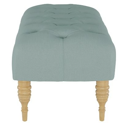 Tufted Bench - Simply Shabby Chic® Linen Seaglass 4 Tufted Bench - Simply Shabby Chic® Linen Seaglass - Image 2