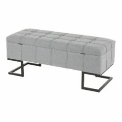 Midas Contemporary Storage Bench Gray - LumiSource -Ottomans Official Shop unnamed file 3763