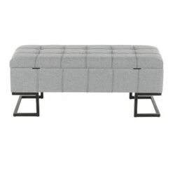 Midas Contemporary Storage Bench Gray - LumiSource -Ottomans Official Shop unnamed file 3764