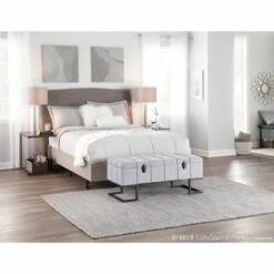 Midas Contemporary Storage Bench Gray - LumiSource -Ottomans Official Shop unnamed file 3768