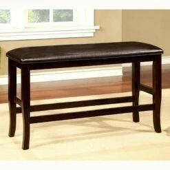Burton Leatherette Padded Counter Dining Bench Espresso - miBasics