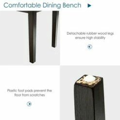 Costway Upholstered Dining Bench w/Padded Seat for Kitchen Bedroom Entryway Grey -Ottomans Official Shop unnamed file 3777