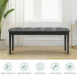 Costway Upholstered Dining Bench w/Padded Seat for Kitchen Bedroom Entryway Grey -Ottomans Official Shop unnamed file 3778