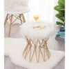 Fabulaxe Round Gold Metal Accent Vanity Stool with White Fur Top Seat, Decorative Side Table 1 Fabulaxe Round Gold Metal Accent Vanity Stool with White Fur Top Seat, Decorative Side Table -Ottomans Official Shop unnamed file 378