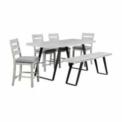 Alvara Court II Counter Height Dining Bench - Treasure Trove Accents White -Ottomans Official Shop unnamed file 3815