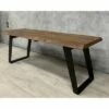 50" Light Acacia Wood Live Edge Dining Table Light Brown/Black - Timbergirl -Ottomans Official Shop unnamed file 3819
