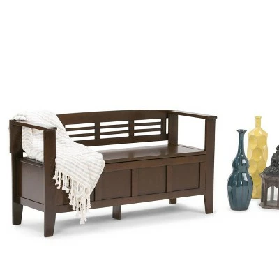 48" Chandler Solid Wood Entryway Storage Bench - Wyndenhall Distressed Gray 3 48" Chandler Solid Wood Entryway Storage Bench - Wyndenhall Distressed Gray