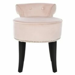 Georgia Vanity Stool - Safavieh Blush Pink/espresso -Ottomans Official Shop unnamed file 391