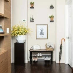 31.5" Entryway Storage Bench and Shoe Rack Distressed Wood Finish Brown - Danya B. -Ottomans Official Shop unnamed file 3910