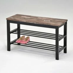 31.5" Entryway Storage Bench and Shoe Rack Distressed Wood Finish Brown - Danya B. -Ottomans Official Shop unnamed file 3915