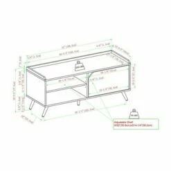 Mid-Century Modern 42" Entryway Bench with Storage - Saracina Home Dark Walnut -Ottomans Official Shop unnamed file 3952