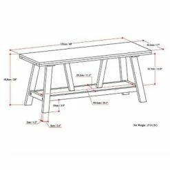 48" Stewart Solid Wood Entryway Bench Driftwood - WyndenHall -Ottomans Official Shop unnamed file 3962