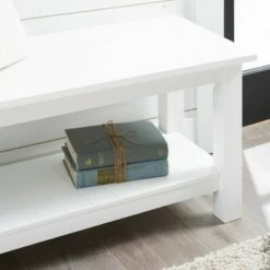50'' Country Style Entry Bench with Slatted Shelf - White - Saracina Home -Ottomans Official Shop unnamed file 4000