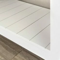 50'' Country Style Entry Bench with Slatted Shelf - White - Saracina Home -Ottomans Official Shop unnamed file 4002