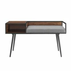 Modern Telephone Entry Bench with Cushion - Saracina Home Gray 15 Modern Telephone Entry Bench with Cushion - Saracina Home Gray -Ottomans Official Shop unnamed file 4018