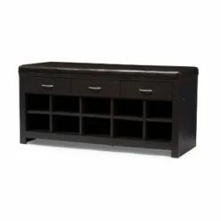 Espresso Finished Entryway Bench Dark Brown - Baxton Studio -Ottomans Official Shop unnamed file 4021