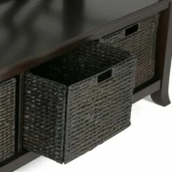 47" Nolan Solid Wood Storage Bench with Basket Storage Espresso Brown - WyndenHall 12 47" Nolan Solid Wood Storage Bench with Basket Storage Espresso Brown - WyndenHall -Ottomans Official Shop unnamed file 4052