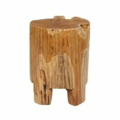 Olivia & May Contemporary Live Edge Teak Wood Stool Brown - Olivia & May -Ottomans Official Shop unnamed file 409