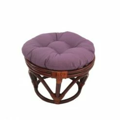 Rattan Footstool with Twill Cushion - International Caravan Grape -Ottomans Official Shop unnamed file 4116