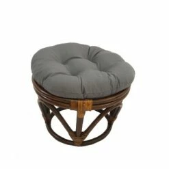 Rattan Footstool with Twill Cushion - International Caravan Grape -Ottomans Official Shop unnamed file 4117