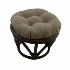Rattan Footstool with Twill Cushion - International Caravan Grape -Ottomans Official Shop unnamed file 4126