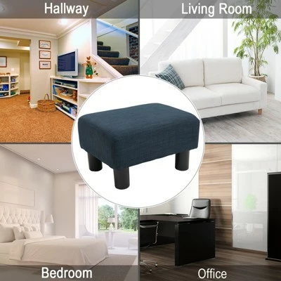 HOMCOM 16” Cube Modern Linen Fabric Pouf Footrest Ottoman 4 HOMCOM 16” Cube Modern Linen Fabric Pouf Footrest Ottoman - Image 2