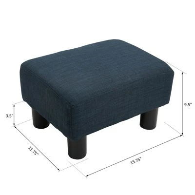 HOMCOM 16” Cube Modern Linen Fabric Pouf Footrest Ottoman 5 HOMCOM 16” Cube Modern Linen Fabric Pouf Footrest Ottoman - Image 3