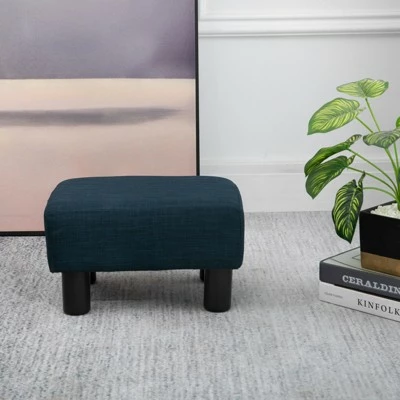 HOMCOM 16” Cube Modern Linen Fabric Pouf Footrest Ottoman 7 HOMCOM 16” Cube Modern Linen Fabric Pouf Footrest Ottoman - Image 5
