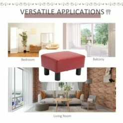 HomCom Modern 15" Rectangular Faux Leather Ottoman Footrest 11 HomCom Modern 15" Rectangular Faux Leather Ottoman Footrest -Ottomans Official Shop unnamed file 4178