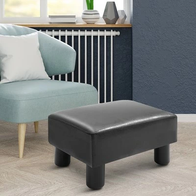 HomCom Modern 15" Rectangular Faux Leather Ottoman Footrest 8 HomCom Modern 15" Rectangular Faux Leather Ottoman Footrest - Image 7