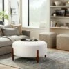 Threshold Designed W/Studio McGee Elroy Sherpa Round Cocktail Ottoman with Wood Legs Cream - Threshold™ designed with Studio McGee -Ottomans Official Shop unnamed file 4227