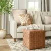 Wellford Faux Leather Woven Cube Brown - Threshold™ -Ottomans Official Shop unnamed file 4237