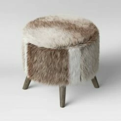 Judith Faux Fur Ottoman - Threshold™ Light Brown -Ottomans Official Shop unnamed file 4256