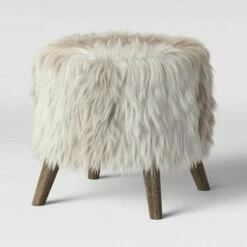 Judith Faux Fur Ottoman - Threshold™ Light Brown -Ottomans Official Shop unnamed file 4261