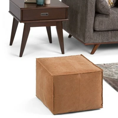 Wendal Square Pouf - WyndenHall Distressed Black 3 Wendal Square Pouf - WyndenHall Distressed Black