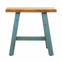 Olivia & May Farmhouse Wood Stool Blue - Olivia & May -Ottomans Official Shop unnamed file 427