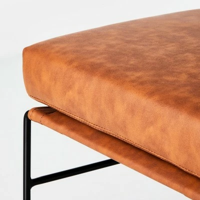 Hearth & Hand W/Magnolia Furniture Faux Leather & Metal Ottoman Black/Brown - Hearth & Hand™ with Magnolia 5 Hearth & Hand W/Magnolia Furniture Faux Leather & Metal Ottoman Black/Brown - Hearth & Hand™ with Magnolia - Image 3