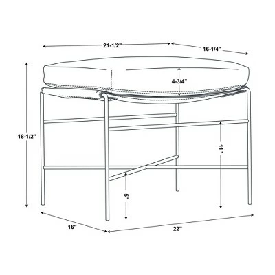 Hearth & Hand W/Magnolia Furniture Faux Leather & Metal Ottoman Black/Brown - Hearth & Hand™ with Magnolia 8 Hearth & Hand W/Magnolia Furniture Faux Leather & Metal Ottoman Black/Brown - Hearth & Hand™ with Magnolia - Image 6