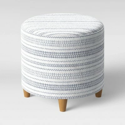 Round Woven Ottoman Blue/White - Threshold™ 4 Round Woven Ottoman Blue/White - Threshold™ - Image 2