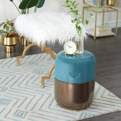 Olivia & May Coastal Stoneware Accent Tables Blue - Olivia & May 3 Olivia & May Coastal Stoneware Accent Tables Blue - Olivia & May