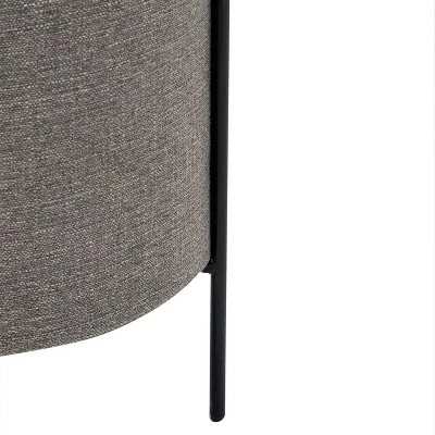 16" Modern Round Ottoman with Metal Base - WOVENBYRD Tan 6 16" Modern Round Ottoman with Metal Base - WOVENBYRD Tan - Image 4