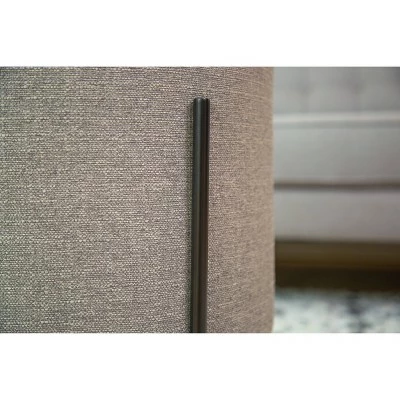 16" Modern Round Ottoman with Metal Base - WOVENBYRD Tan 12 16" Modern Round Ottoman with Metal Base - WOVENBYRD Tan - Image 10