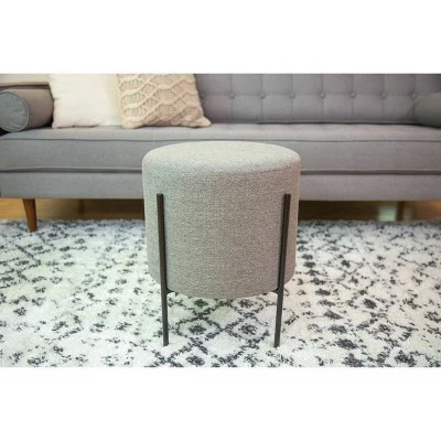 16" Modern Round Ottoman with Metal Base - WOVENBYRD Tan 16 16" Modern Round Ottoman with Metal Base - WOVENBYRD Tan - Image 14