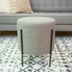 16" Modern Round Ottoman with Metal Base - WOVENBYRD Tan 39 16" Modern Round Ottoman with Metal Base - WOVENBYRD Tan -Ottomans Official Shop unnamed file 4435