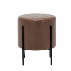 16" Modern Round Ottoman with Metal Base - WOVENBYRD Tan 44 16" Modern Round Ottoman with Metal Base - WOVENBYRD Tan -Ottomans Official Shop unnamed file 4440
