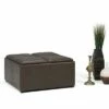 Franklin Square Coffee Table Storage Ottoman - WyndenHall Chocolate Brown